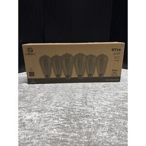 Edison Style Bulbs 6 Pack 60w Clear 5000K Clear Glass ST19 Non Dimmable NEW